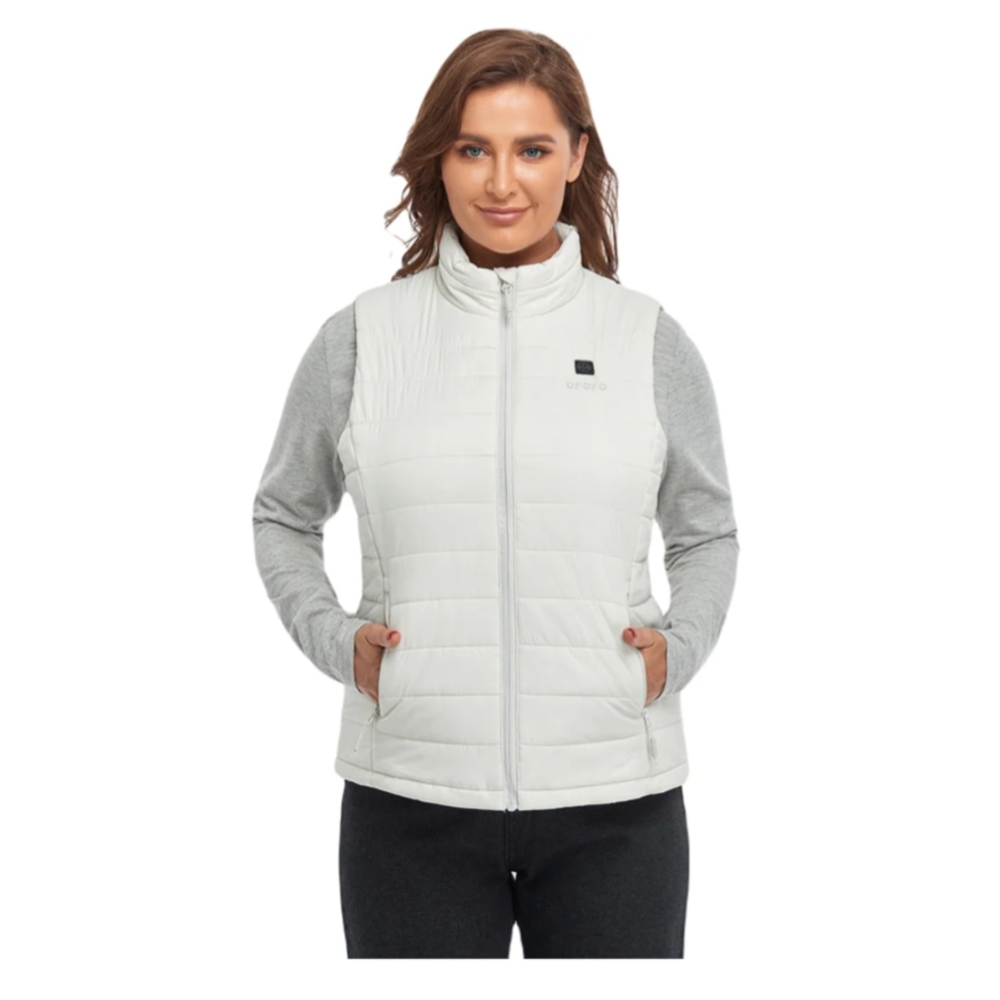 Light Gray Quilted Puffer Vest - Women's